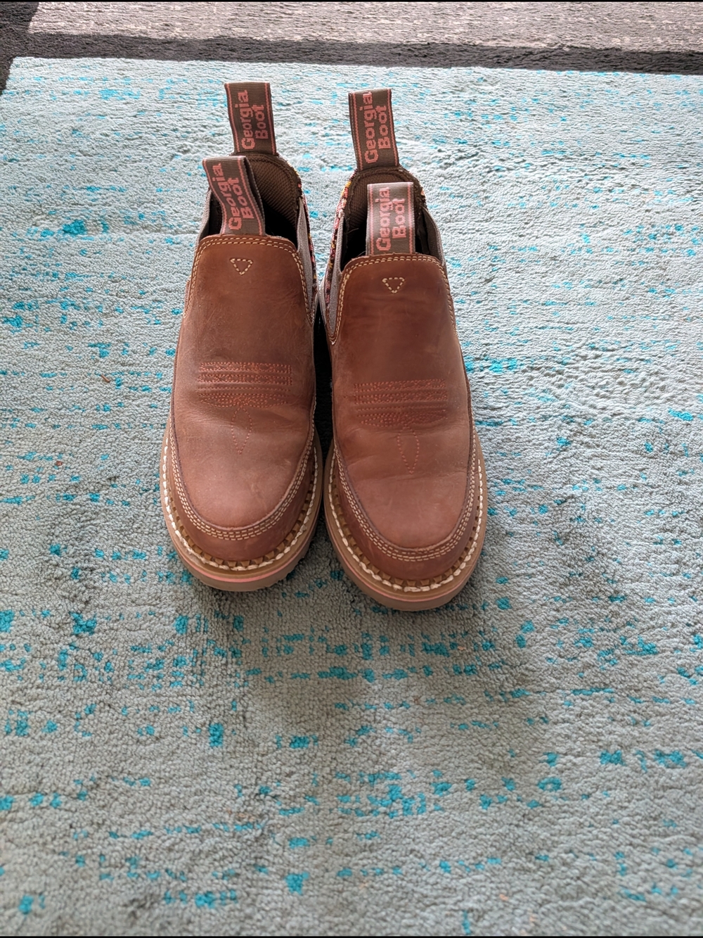 Georgia Boot Women's Brown Leather Slip-On Work Shoes